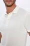 Men's Slim Fit Slim Fit 100% Cotton Soft Textured Plain Pique Ecru Polo Neck T-Shirt - 4