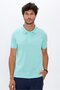 Men's Slim Fit Slim Fit 100% Cotton Soft Textured Plain Pique Mint Color Polo Neck T-Shirt - 2