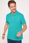 Men's Slim Fit Slim Fit 100% Cotton Plain Pique Green Polo Collar T-Shirt