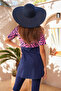 Digital Printed Short Sleeve Semi Closed Hijab Swimsuit 3181 - 4