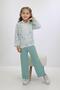 Merino Fabric 3-10 Years Old Girl's Long Sleeve Shirt Detailed Spanish Leg Girl's Double Suit - 4