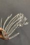 Silver Bridal Crown with Leaf and White Stones - 2