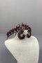 Burgundy Ade Bridal Henna Crown and Round Jewelled Earring Set - 2