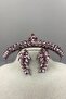Pink Ece Bridal Henna Crown and Leaf Jewelled Earring Set