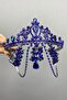 Cobalt Blue Hürrem Bridal Henna Crown - 5