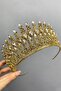 Anthracite Golden Yellow Henna Henna Bridal Crown - 6