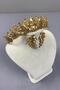 Honey Color Belur Bridal Henna Crown and Leaf Earring Set - 3