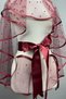 Burgundy Pearl Piping Wedding Veil Henna Face Cover - 3