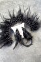 Black Rooster Feather Crystal Beaded Bridal Henna Tiara and Earrings - 3