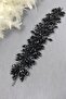Black Arden Crystal Beaded Headband and Bridal Henna Tiara - 8
