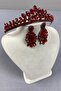 Red Leyn Bridal Henna Crown and Almond Shuttle Stone Earring Set - 4