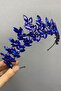 Cobalt Blue Subra Bridal Henna Crown and Earring - 3