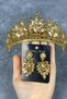 Honey Colored Pera Bridal Henna Crown and Shuttle Earrings - 2
