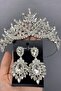 Silver Color Berlin Bridal Crown and Earring