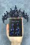 Navy Blue Tokyo Stoned Bridal Henna Crown and Shuttle Earrings - 2