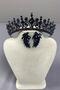 Hera Bridal Henna Crown and Jewelled Leaf Earrings - 4