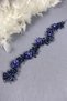 Navy Blue Jewelled Floral Crystal Beaded Bridal Hair and Turban Accessory - 4