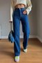 90's Dark Blue Super Extra High Waist Palazzo Loose Jean Pants