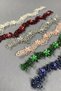Green Embellished Flower Crystal Beaded Bridal Hair and Turban Accessory - 6