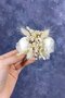 Cream Cotton Herb Cipso And Artificial Flower Comb Hair Clip Accessory - 4