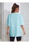 Women's Oversize Salas T-Shirt Boyfriend with Flamingo Print on Pocket - 2