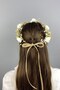 Peony Floral Cipsolu Pearl Bow Outdoor Shoot Bridal Crown - 4