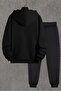 Men's Winter Cotton Polyester Tracksuit Set - Hooded Hoodie - 2