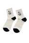 5 Pairs Women's Black White Cow Pattern Striped High Quality Tennis Socks - 2