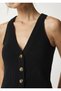 Women's Black Halter Neck Buttoned Knitwear Vest Sweater - 4