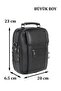 Gun Carry Case Men's Leather with Steel Pulley Black - 2
