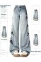 Y2K Ribbon Detail Wide-Leg Washed Jeans - 2