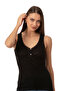 Özkan 24202 Women's Cotton Transfer Ribbed Jacquard Flexible Comfortable Thick Strap Buttoned Tank Top - 6