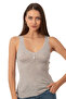 Özkan 24202 Women's Cotton Transfer Ribbed Jacquard Flexible Comfortable Thick Strap Buttoned Tank Top