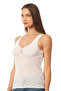 Özkan 24202 Women's Cotton Transfer Ribbed Jacquard Flexible Comfortable Thick Strap Buttoned Tank Top - 3