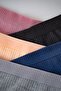 5-Piece Ribbed Waist Bikini Briefs - 100% Cotton, Black, Navy Blue, Crochet, Dried Rose, Gray BK2-A1 - 6