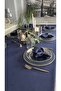 Pearl Velvet Textured Navy Blue Tablecloth (Napkins Not Included) - 6