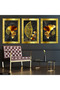Abstract Gold 3 Piece Plexiglass Painting