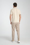 Walfer Men's Light Beige 100% Cotton Waffle Non-Shrink Fabric Slim Fit Non-Curling Polo Collar T-Shirt - 5