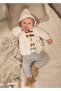 Newborn Boy Shepherd Buttoned Hooded Cardigan - 4