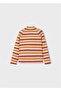 Girl's Turtleneck Striped Sweater - 2
