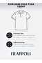 Walfer Men's Blue 100% Cotton Waffle Non-Shrink Fabric Slim Fit Non-Curling Polo Collar T-Shirt - 7