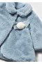 Newborn Girl Collared Fur Coat - 2