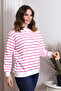 22434188 Three Thread Striped Sweatshirt Ecru Pink