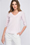 8129314 V-Neck Back Tulle Lace-Up Sleeveless Guipure Blouse Pudra - 2
