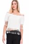 8181191 Şile Fabric Sleeve and Hem Beaded Lace Blouse Ecru - 5