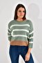 20026185 Knitwear Striped Blouse Green-Ekru - 4