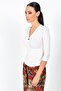 9362911 Camisole with a Ring at the Center of the Chest, Long-Sleeved Blouse, Ecru - 4