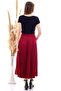 9072693 Mira Pleated Elastic Waist Long Skirt Bordo - 6
