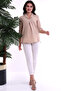 22224093 Slim Ayrobin Collar Front Pleated Sleeve Folded Blouse Beige - 5