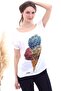 20061957 Single Jersey Ice Cream Printed Pearl T-Shirt White - 3
